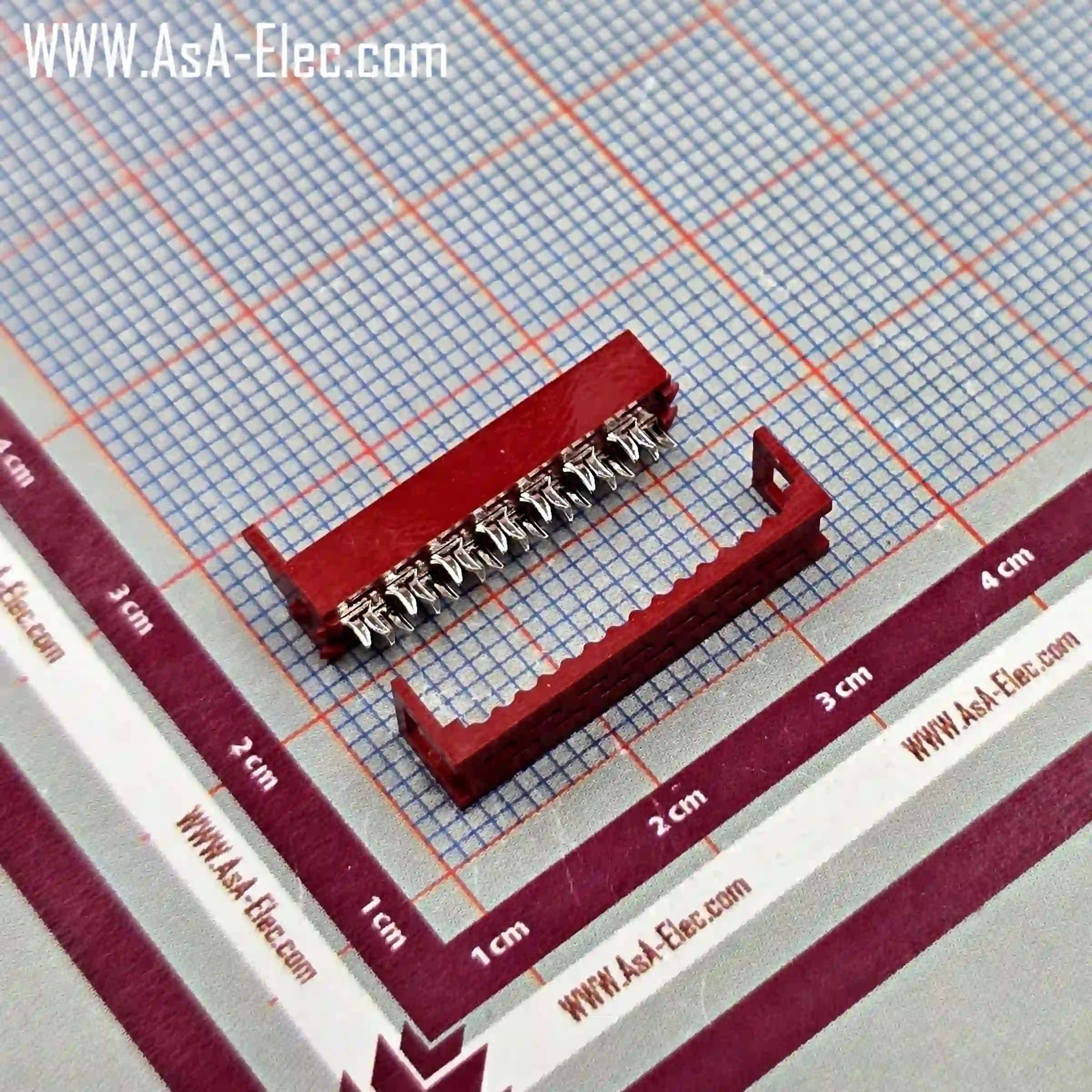 آی دی سی نر سر کابلی قرمز میکرو مچ(دیل سوکت) 14 پین 2.54mm